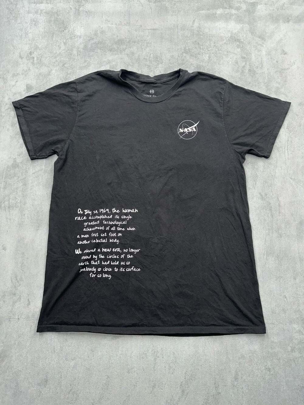 Hyper Space NASA Moon Landing Quote Graphic T-Shirt
